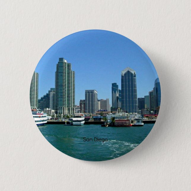 San Diego Skyline 6 Cm Round Badge (Front)