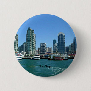 San Diego Skyline 6 Cm Round Badge