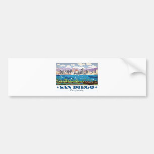 San Diego Skyline Bumper Sticker