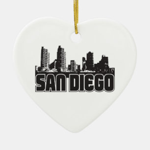 San Diego Skyline Ceramic Tree Decoration
