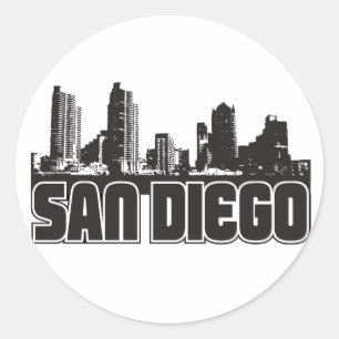 San Diego Skyline Classic Round Sticker