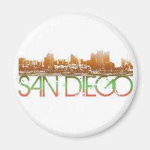 San Diego Skyline Design Magnet