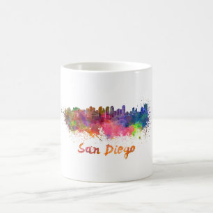 San Diego skyline in watercolor Coffee Mug