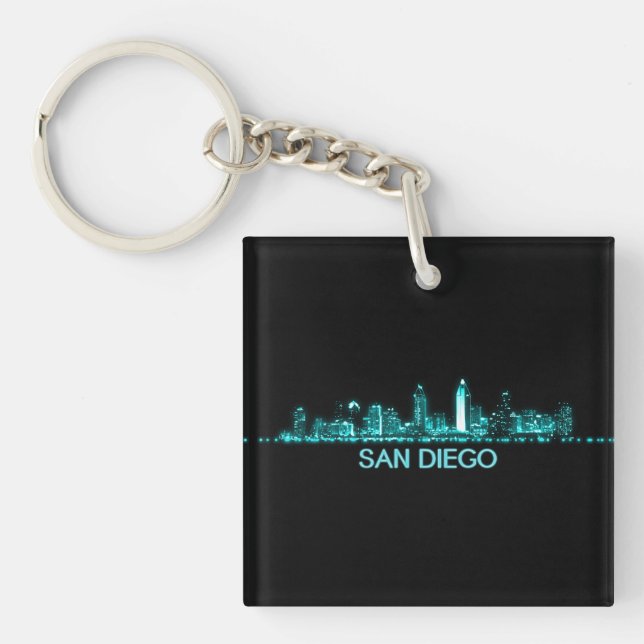 San Diego Skyline Key Ring (Front)