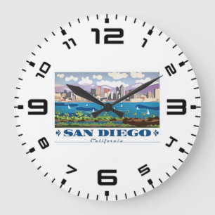San Diego Skyline Large Clock
