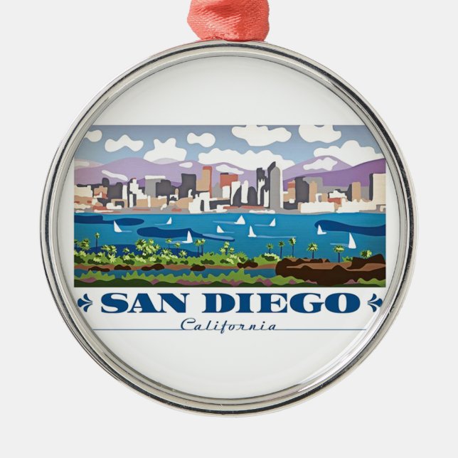 San Diego Skyline Metal Tree Decoration (Front)