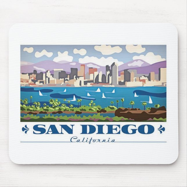 San Diego Skyline Mouse Mat (Front)