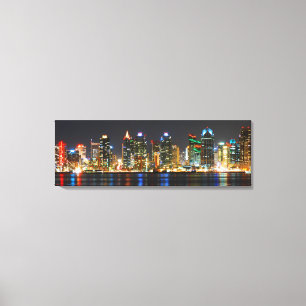 San Diego Skyline @ Night - California Canvas Print