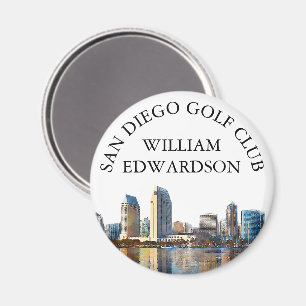 San Diego Skyline Personalised Golf Club Name Magnet