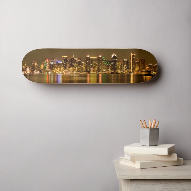 San Diego Skyline Skateboard (Wall Art (Horz))