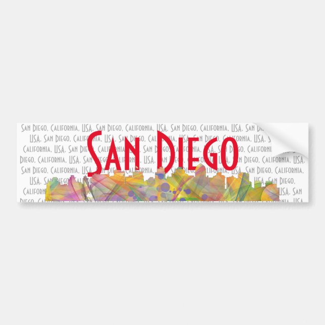 SAN DIEGO SKYLINE WB1 - BUMPER STICKER (Front)