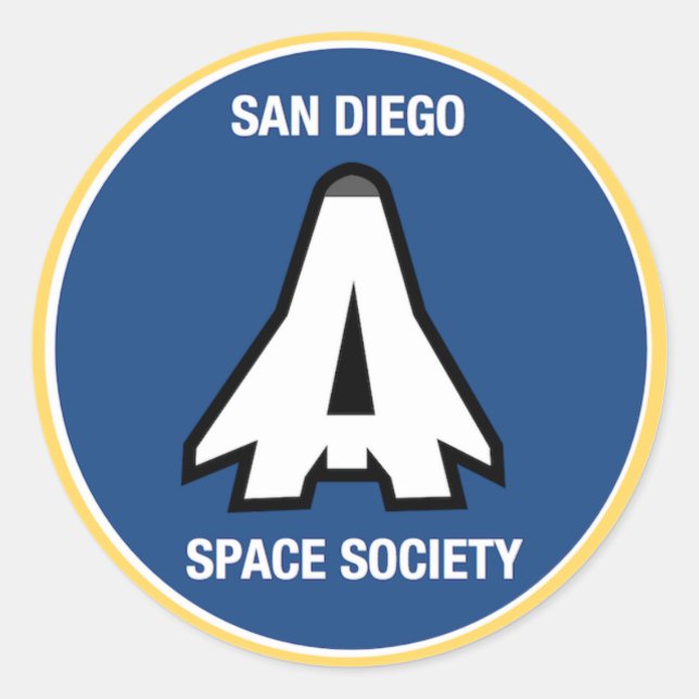 San Diego Space Society circle Classic Round Sticker (Front)