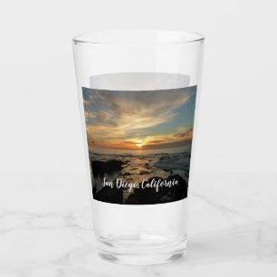 San Diego Sunset I California Seascape Glass