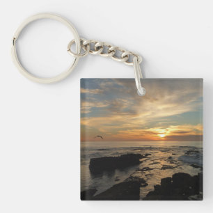 San Diego Sunset I California Seascape Key Ring