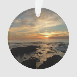 San Diego Sunset I California Seascape Ornament