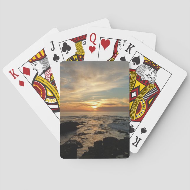 San Diego Sunset I California Seascape Playing Cards (Back)
