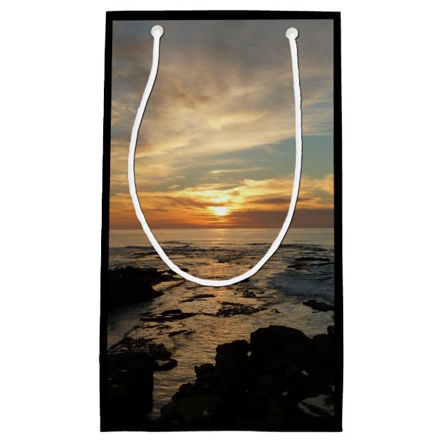 San Diego Sunset I California Seascape Small Gift Bag (Front)