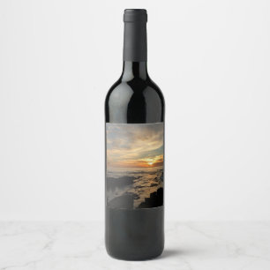San Diego Sunset I California Seascape Wine Label