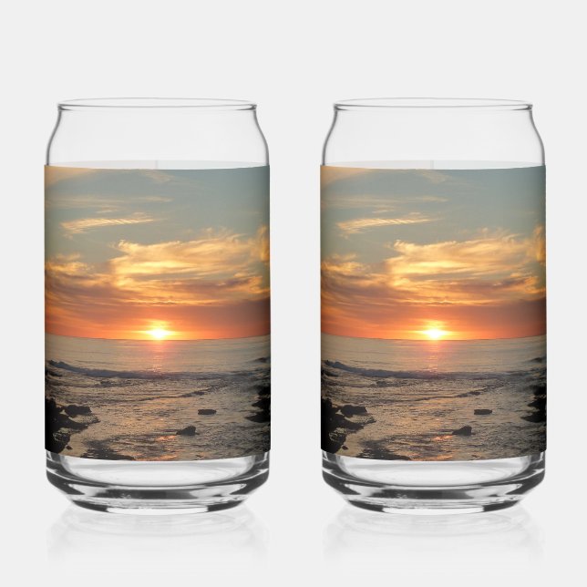 San Diego Sunset II California Seascape Can Glass (Left)