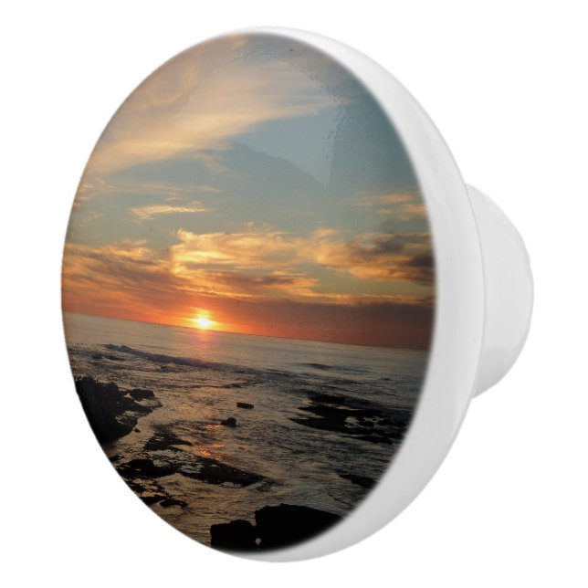San Diego Sunset II California Seascape Ceramic Knob (Right)