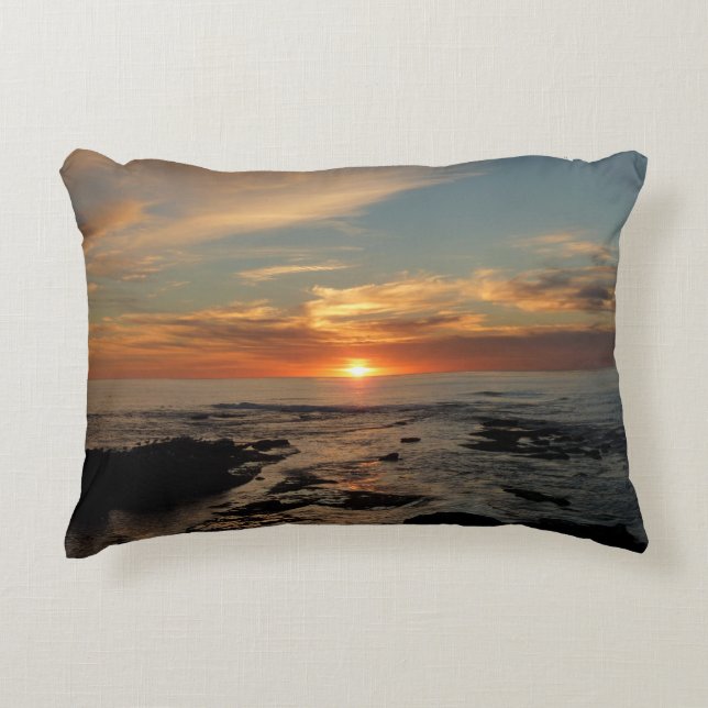 San Diego Sunset II California Seascape Decorative Cushion (Front)