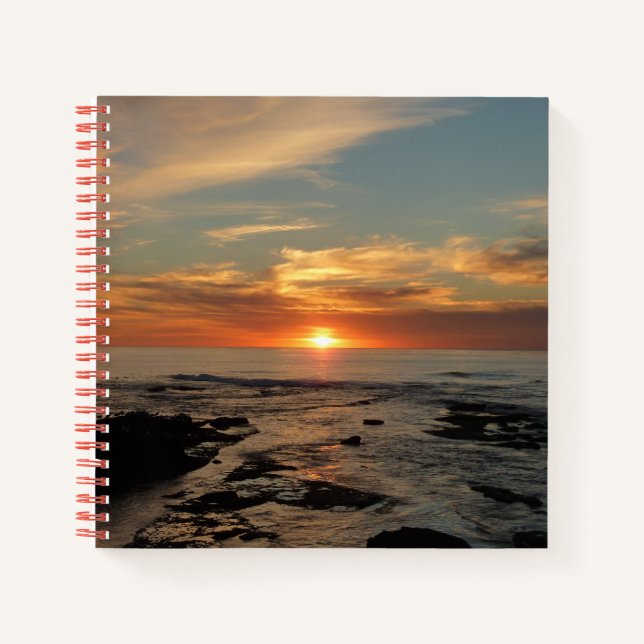San Diego Sunset II California Seascape Notebook (Front)
