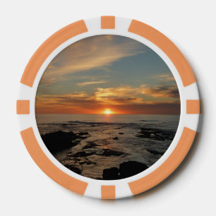 San Diego Sunset II California Seascape Poker Chips