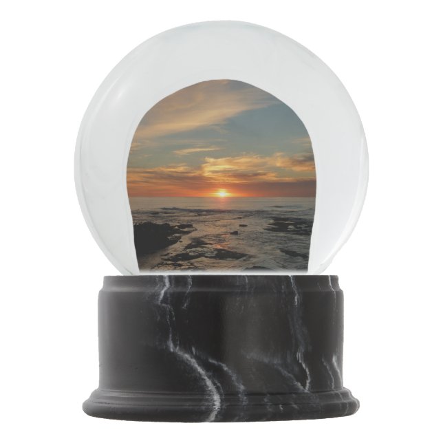 San Diego Sunset II California Seascape Snow Globe (Front)