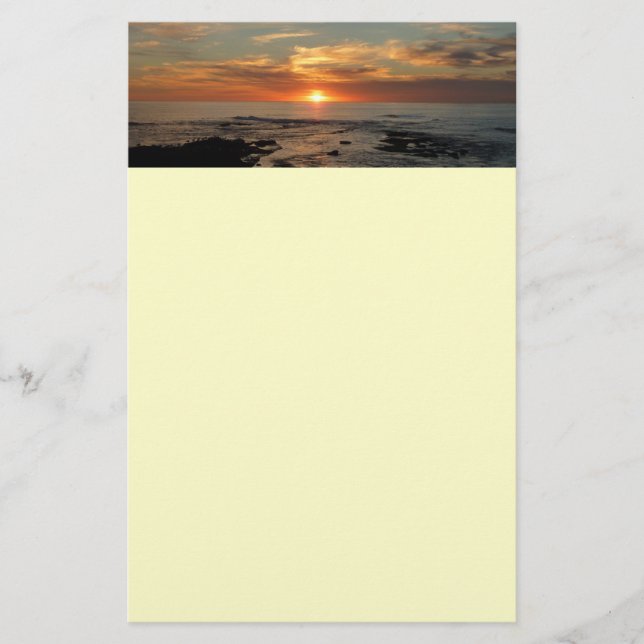 San Diego Sunset II California Seascape Stationery (Front)