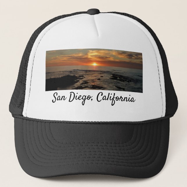 San Diego Sunset II California Seascape Trucker Hat (Front)