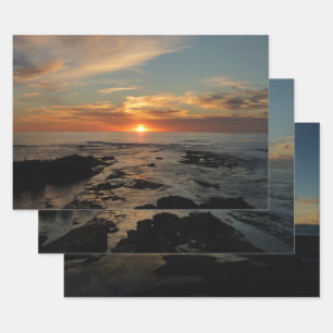 San Diego Sunset II California Seascape Wrapping Paper Sheet