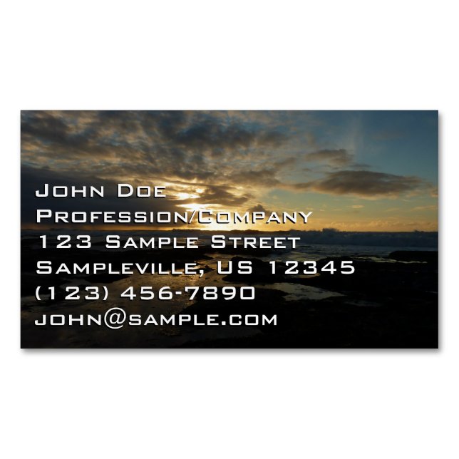 San Diego Sunset III Stunning California Landscape Magnetic Business Card (Front)