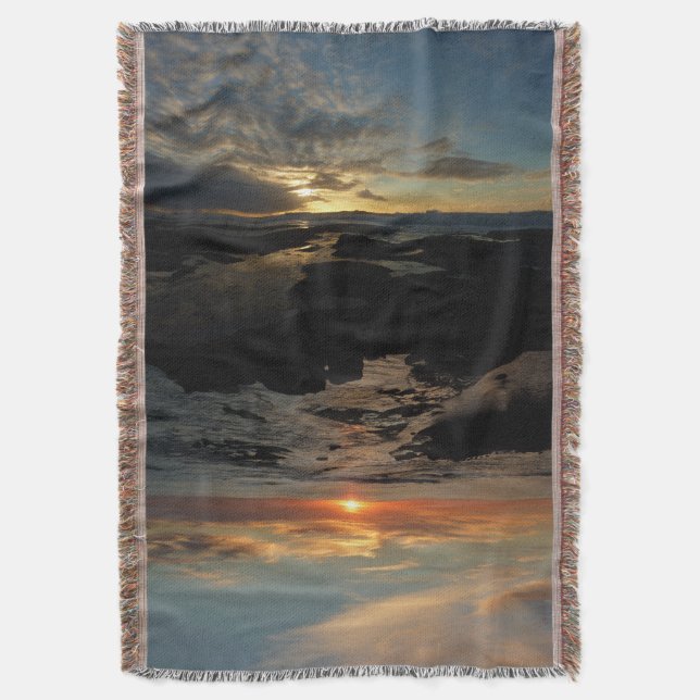 San Diego Sunset III Stunning California Landscape Throw Blanket (Front Vertical)