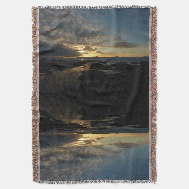 San Diego Sunset III Stunning California Landscape Throw Blanket (Front Vertical)