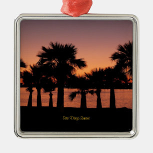 San Diego Sunset - Palm Trees Metal Tree Decoration