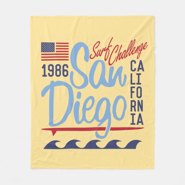 San Diego Surf Challenge 1986 Fleece Blanket (Front)