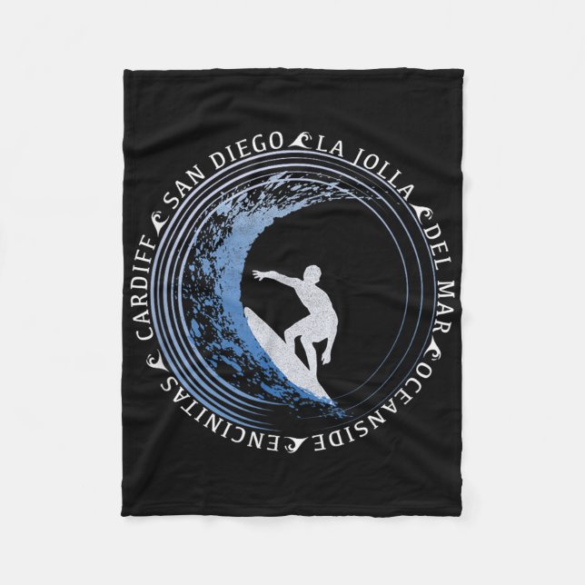 San Diego Surf _ San Diego Beach Gift _1  Fleece Blanket (Front)