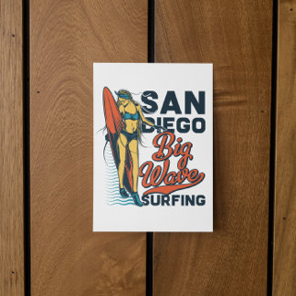 San Diego Surfing Paradise Vintage Postcard