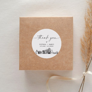 San Diego Thank You Favour 3" (sheet of 6) Classic Round Sticker