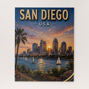 San Diego Travel Harbour and Coastal Skyline Jigsaw Puzzle