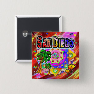 San Diego Tropical Friends Button