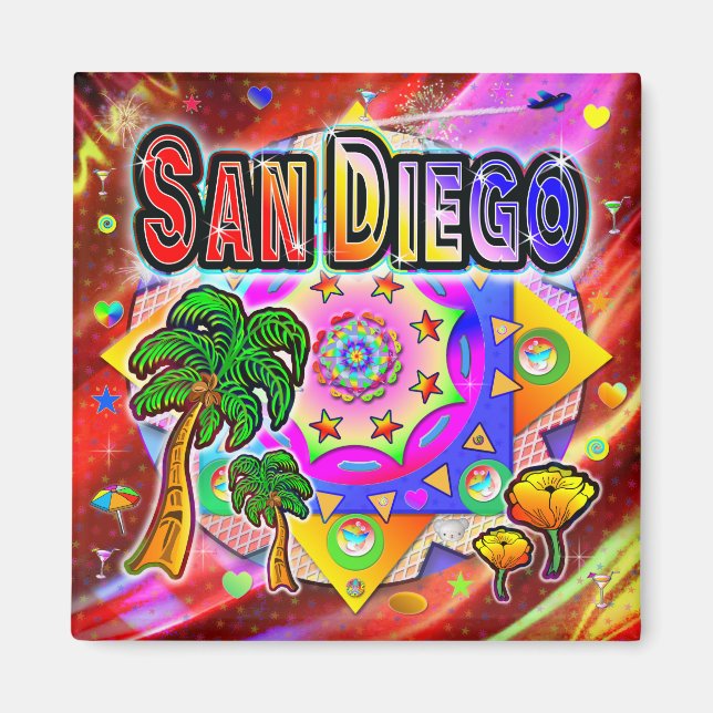 San Diego Tropical Friends Magnet (Front)