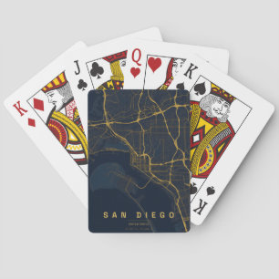 San Diego USA City Map Minimal Design Playing Cards