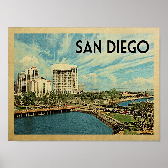 San Diego Vintage Travel Poster (Front)