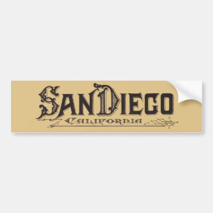 San Diego Vintage Typeface Bumper Sticker