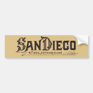 San Diego Vintage Typeface Bumper Sticker