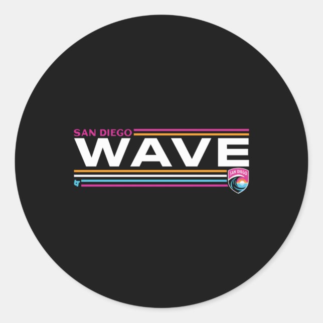 San Diego Wave Fc Stripes Nwsl Soccer Classic Round Sticker (Front)