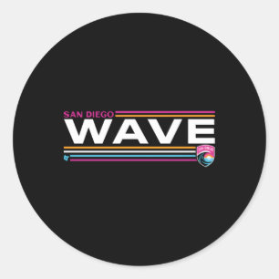San Diego Wave Fc Stripes Nwsl Soccer Classic Round Sticker