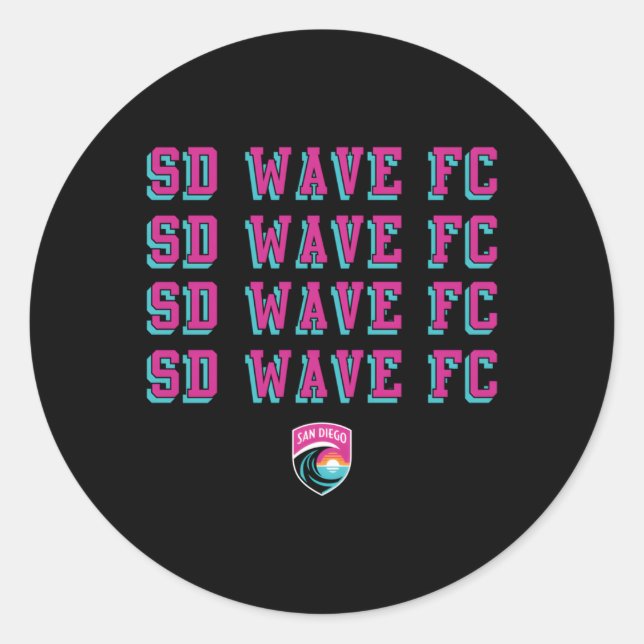 San Diego Wave Fc Team Repeat San Diego Soccer Classic Round Sticker (Front)