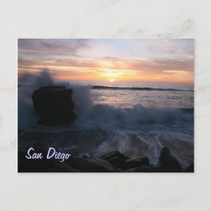 San Diego waves at sunset Postcard